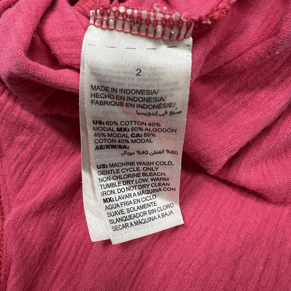 Chicos Shirt Womens Large 2 Pink The Ultimate Tee Cotton Modal Slub Preppy Top - Picture 12 of 13